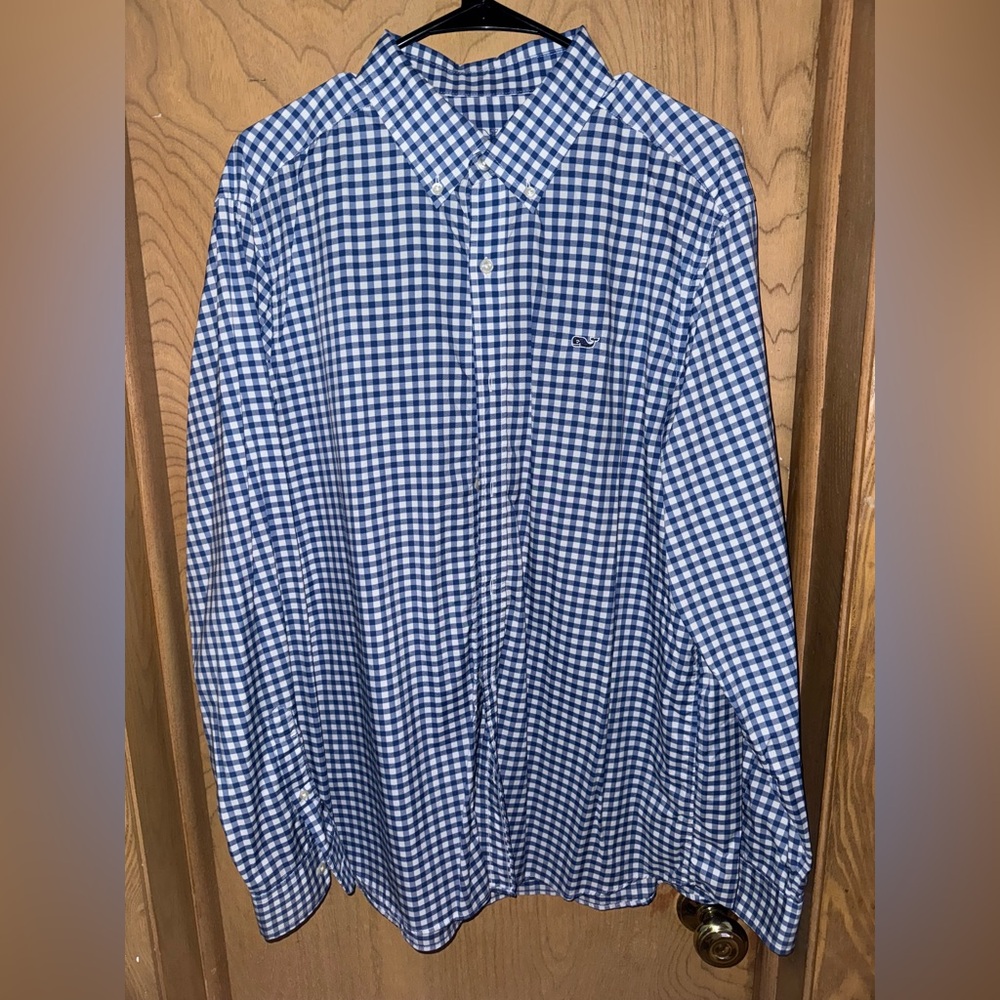 Vineyard Vines Blue Gingham Button Down Shirt